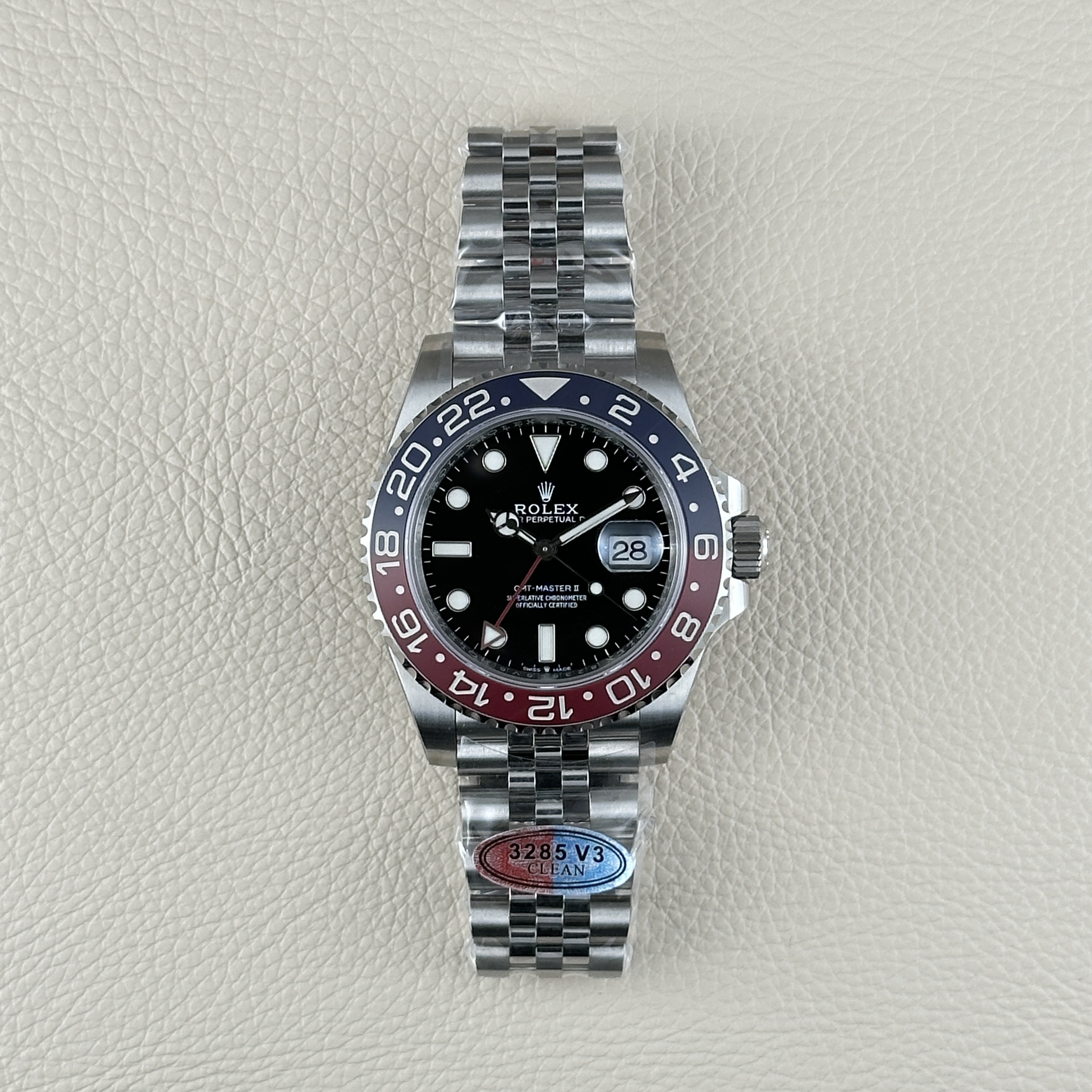 ROLEX GMT MASTER II PEPSI 126710BLRO-0001 roter und blauer Jubilee-Band blauer und schwarzer Keramik 3285 Kaliber