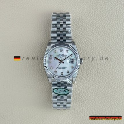 Rolex Datejust 126234-0019 | Perlmutt Zifferblatt & Moissanit Marker | Clean Factory Super Clone