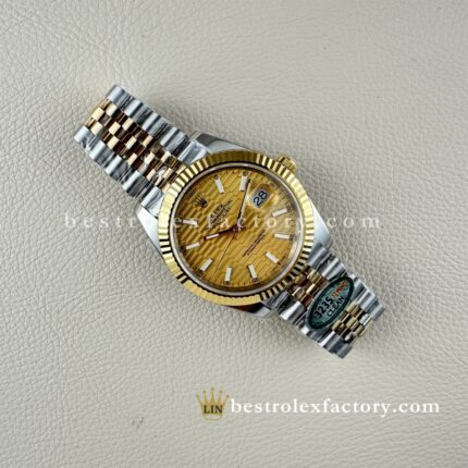 The Best Replica Rolex DateJust 41mm 904L Oystersteel 126333-0022 Two-tone Super Clone 3235 Movement Yellow Gold Wrap Fluted Bezel Yellow Gold Dial Jubilee five-piece links Waterproof Clean factory Made