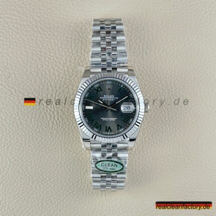 Clean Factory Rolex Datejust 126334-0022 Super Clone – Wimbledon Dial & Jubilee Armband Replika