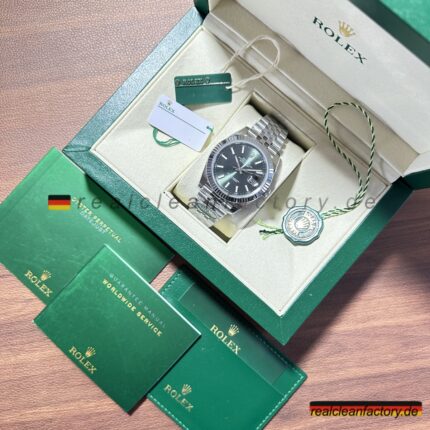 Rolex Datejust 126334-0028 Super Clone | Grünes Sunburst Zifferblatt & Jubilee Armband | Best Replica Qualität