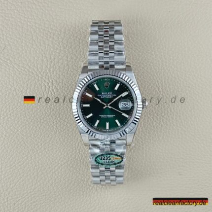 Rolex Datejust 126334-0028 Super Clone | Grünes Sunburst Zifferblatt & Jubilee Armband | Best Replica Qualität