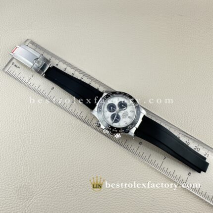 Clean Factory Rolex Daytona 116519LN-0038 Meteorite Grey Black Dial Oysterflex Rubber Strap Cerachrom Bezel Super Clone Chronograph waterproof Best replica 4130 Movement