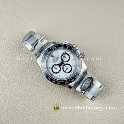 Clean Factory Rolex Daytona 126500LN-0001 Panda | Weißes Zifferblatt Schwarze Subdials | 4131 Uhrwerk | Perfektes Schneckenmuster