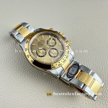 Clean Factory Rolex Daytona 126503-0004 Champagne Dial Two-tone 18k Gold wrapped Super Clone Chronograph waterproof Best replica 4131 Movement