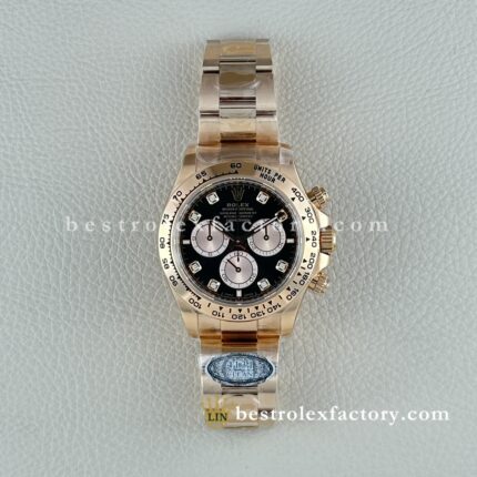 Clean Factory Rolex Daytona 126505-0002 Black Panda Dial Rose Gold Bezel Rose Gold wrapped Super Clone Chronograph waterproof Best replica 4131 Movement