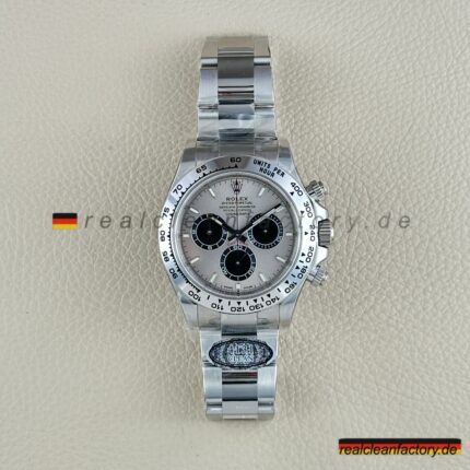 Clean Factory Rolex Daytona 126509-0003 Grey Panda Dial White Gold Bezel Super Clone Chronograph waterproof Best replica 4131 Movement