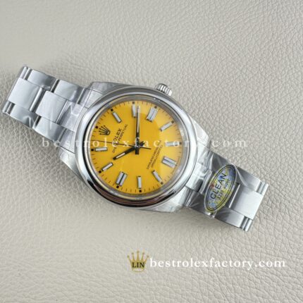 Clean Factory Rolex Oyster Perpetual 124300-0004 41mm Yellow Dial 904L Steel super clone 3230 Movement