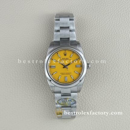 Clean Factory Rolex Oyster Perpetual 124300-0004 41mm Yellow Dial 904L Steel super clone 3230 Movement