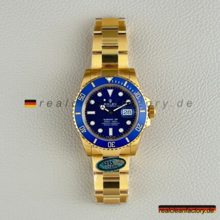 Clean Factory Rolex Submariner 126618LB | 41mm Vollgold Blaues Zifferblatt | Premium Replica Uhr