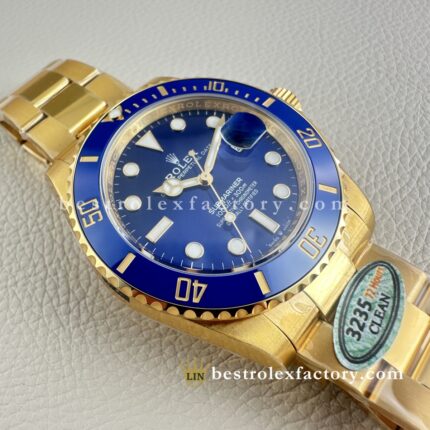 Clean Factory Rolex ubmariner 126618LB | 41mm Vollgold Blaues Zifferblatt | Premium Replica Uhr