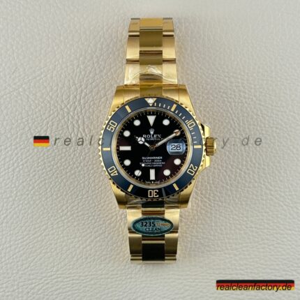 Clean Factory Rolex Submariner 126618LN | 41mm Vollgold Schwarzes Zifferblatt | Premium Replica Uhr