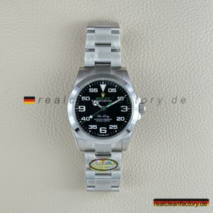 Our Clean Factory Air-King M126900-0001 | 40mm Green ROLEX Letters Yellow Crown | Best Replica Watch