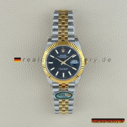 Rolex Datejust 126333-0014 Schwarz Gelbgold Replica – Clean Factory Super Clone Qualität