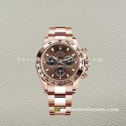 Clean Factory Rolex Daytona 116505-0013 Chocolate Dial Real 18K Rose Gold Wrap Bracelet Swiss super clone 4130