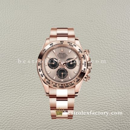 Clean Factory Rolex Daytona 116505-0016 Sundust & Black Index Dial Real 18K Rose Gold Wrap Bracelet Swiss super clone 4130