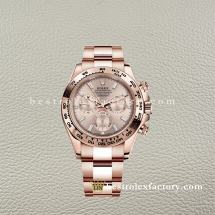 Clean Factory Rolex Daytona 116505-0017 Sundust Index Dial Real 18K Rose Gold Wrap Bracelet Swiss super clone 4130