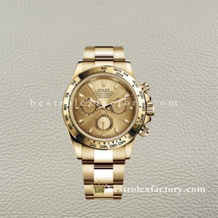 Clean Factory Rolex Daytona 116508-0003 Yellow gold case Champagne Index Dial Real Yellow Gold Wrap Bracelet Swiss super clone 4130