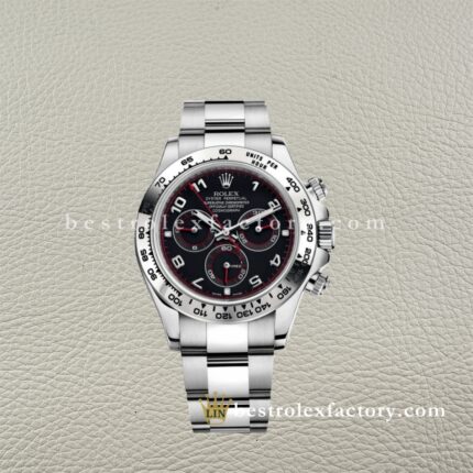Clean Factory Rolex Daytona 116509-0036 Black Arabic Dial White Gold Bezel Super Clone Chronograph waterproof Best replica 4130 Movement