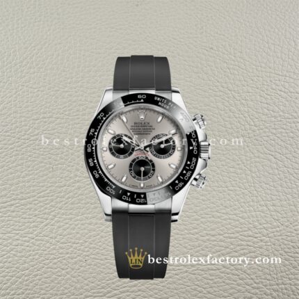 Clean Factory Rolex Daytona 116519LN-0027 Grau Zifferblatt Grau Lünette Weißgold Applikations Markierungen Ghost – Dandong 4130 Super Klon | 18k Weißgold