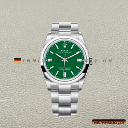 Rolex Oyster Perpetual 126000-0005 Grün 36mm Clean Factory – Super Clone Replik auf Top-Niveau