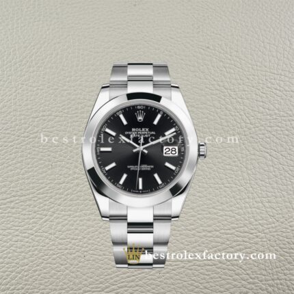 The Best Replica Rolex DateJust 41mm 126300-0011 Super Clone 3235 Movement Smooth Bezel Black Dial 904L Oystersteel Oyster three-piece links Waterproof Clean factory Made