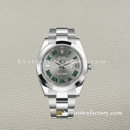 The Best Replica Rolex DateJust 41mm 126300-0013 Super Clone 3235 Movement Smooth Bezel Slate Grey Dial 904L Oystersteel Oyster three-piece links Waterproof Clean factory Made