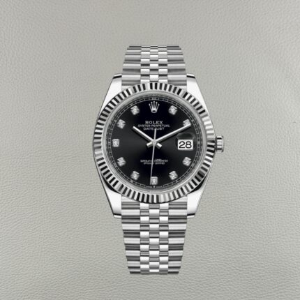 Rolex Datejust 126334-0012 Schwarz Diamant Super Clone – Clean Factory Replica Weißgold & Jubilee