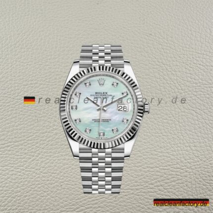 Rolex Datejust 126334-0020 Perlmutt Diamant Super Clone – Clean Factory Replica Weißgold Jubilee