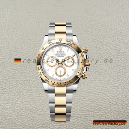 Rolex Daytona 126503-0001 Weißes Zifferblatt Bicolor Gelbgold Clean Factory Beste Super Clone Replik