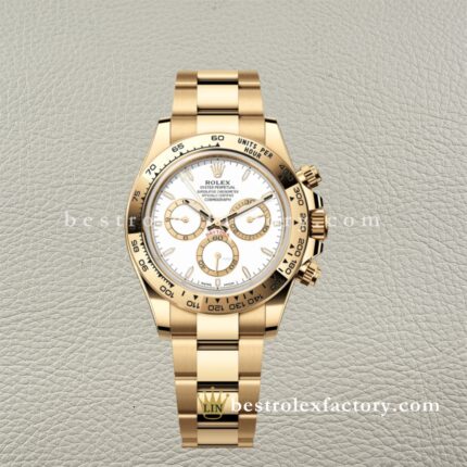 Clean Factory Rolex Daytona 126508-0001 Yellow gold case White Index Dial Real Yellow Gold Wrap Bracelet Swiss super clone 4131