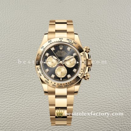 Clean Factory Rolex Daytona 126508-0003 Yellow gold Wrapped case Bright Black/Champagne Diamond Dial Real Yellow Gold Wrap Bracelet Swiss super clone 4131