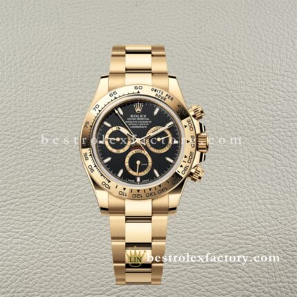 Clean Factory Rolex Daytona 126508-0004 Yellow gold Wrapped case Black Index Dial Real Yellow Gold Wrap Bracelet Swiss super clone 4131