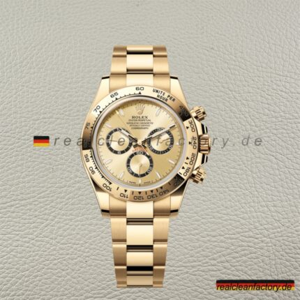 Rolex Daytona 126508-0005 Gelbgold Champagner Zifferblatt – Clean Factory Super Clone