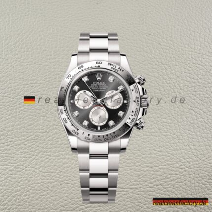 Rolex Daytona 126509-0002 Weißgold Schwarzes Zifferblatt Moissanite – Clean Factory Super Clone