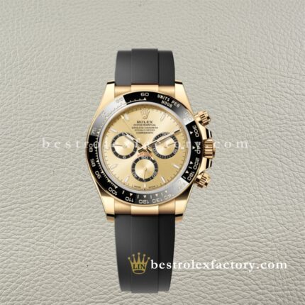 Clean Factory Rolex Daytona 126518LN-0010 Champagner Zifferblatt Schwarze Schneckenkreise Gelbgold – Dandong 4131 | Oysterflex