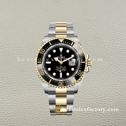 Clean Factory Rolex Red Sea-Dweller 126603-0001 43mm Black Dial 2tone yellow gold Wrapped 904L Steel Ceramic Bezel Super Clone 3235 Movement