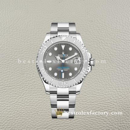 Clean Factory Rolex Yacht Master 268622-0002 37mm Dark Rhodium Dial Platinum Bezel Super Clone 2236 Movement