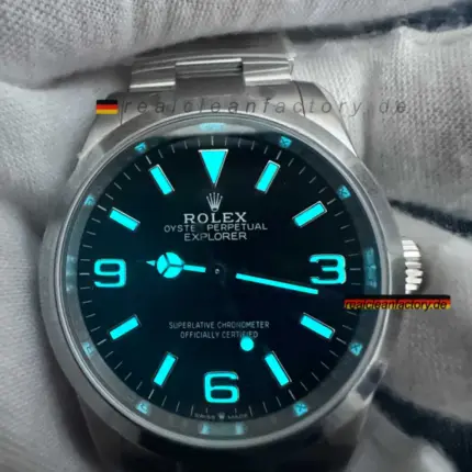 Clean Factory Rolex Explorer 36mm 124270-0001 | Schwarzes Zifferblatt | DD3230 | 904L Edelstahl
