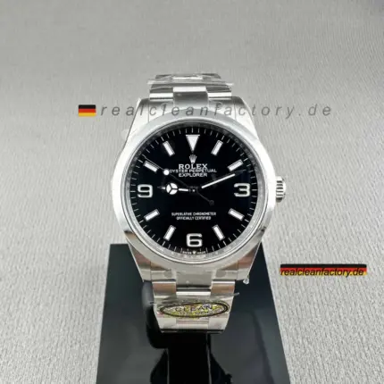 Clean Factory Rolex Explorer 36mm 124270-0001 | Schwarzes Zifferblatt | DD3230 | 904L Edelstahl