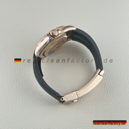 Clean Factory Rolex Yacht-Master M126655-0002 | Everose Gold Schwarzes Zifferblatt Oysterflex | Premium Replica Uhr