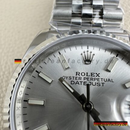 Rolex Datejust 126234-0013 | Silbernes Zifferblatt & Weißgold-Lünette | Clean Factory Super Clone