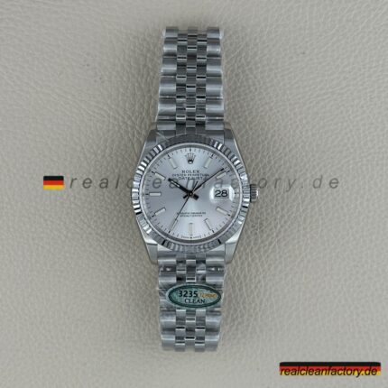 Rolex Datejust 126234-0013 | Silbernes Zifferblatt & Weißgold-Lünette | Clean Factory Super Clone