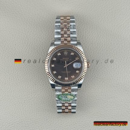 Rolex Datejust 126331-0004 Schokoladen Zifferblatt Roségold Diamant Indizes – Clean Factory Super Clone