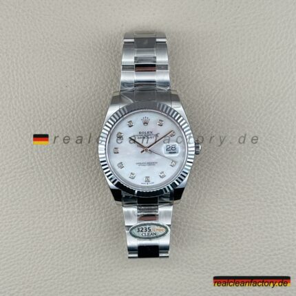 Rolex Datejust 126334-0019 Perlmutt Diamant Super Clone – Clean Factory Replica Weißgold Oyster