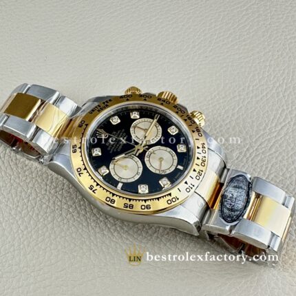 Clean Factory Rolex Daytona 126503-0002 Black Dial Two-tone 18k Gold wrapped Super Clone Chronograph waterproof Best replica 4131 Movement