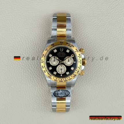 Rolex Daytona 126503-0002 Zweiton Schwarz Gelbgold Moissanit Clean Factory