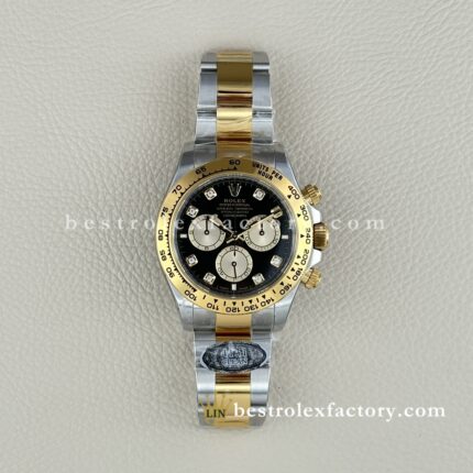 Clean Factory Rolex Daytona 126503-0002 Black Dial Two-tone 18k Gold wrapped Super Clone Chronograph waterproof Best replica 4131 Movement