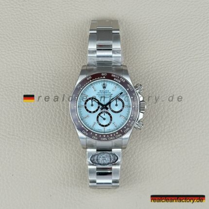 Clean Factory Rolex Daytona 126506-0002 Super Clone – Ice Blue Baguette Zifferblatt
