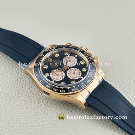 Clean Factory Rolex Daytona 126518LN-0006 Schwarz Diamant Zifferblatt Champagner Hilfszifferblätter Gelbgold - Dandong 4131 | Moissanit